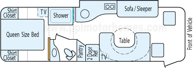 29' 2013 Tiffin Allegro Breeze w/Slide Floorplan
