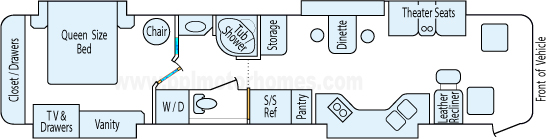 40' 2004 Gulf Stream Friendship G7 330hp Caterpillar w/4 Slides Floorplan