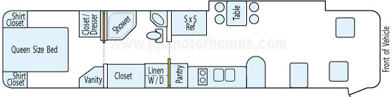 40' 1995 Odessa Overland 300hp Cummins w/Slide Floorplan