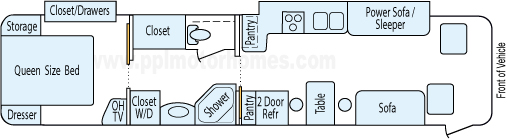36' 2002 Winnebago Journey 275hp Cummins w/2 Slides Floorplan