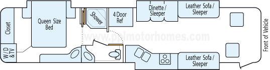 39' 2006 Fleetwood Excursion Caterpillar w/3 Slides Floorplan