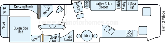 40' 2007 Itasca Ellispe 400hp Cummins w/2 Slides Floorplan