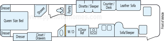 40' 2004 Alfa See Ya 330hp Caterpillar w/2 Slides Floorplan
