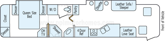 40' 2001 American Eagle 350hp Cummins w/2 Slides Floorplan