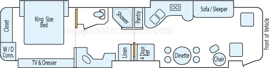 40' 2006 Monaco Camelot 400hp Cummins w/4 Slides Floorplan