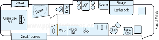 40' 2004 Alfa See Ya 330hp Caterpillar w/2 Slides Floorplan