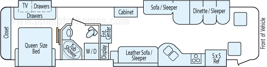 41' 2008 Monaco Knight 360hp Cummins w/4 Slides Floorplan