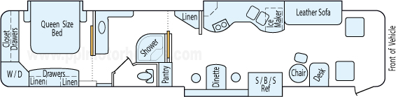 43' 2002 Newmar Mountain Aire 500hp Cummins w/3 Slides Floorplan