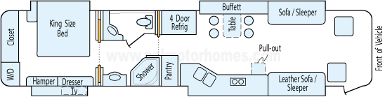 40' 2005 Holiday Rambler Scepter 400hp Cummins w/4 Slides Floorplan