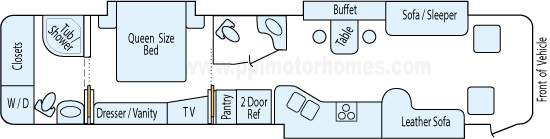 41' 2005 Four Winds Mandalay 350hp Cummins w/3 Slides Floorplan