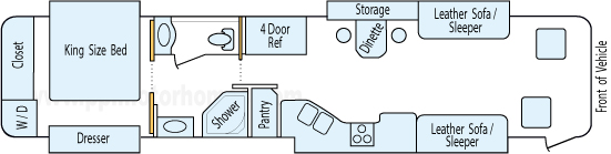 40' 2006 Tiffin Phaeton 350hp Caterpillar w/4 Slides Floorplan