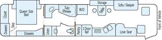 40' 2006 Tiffin Allegro Bus 400hp Cummins w/2 Slides Floorplan