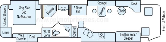 40' 2006 Monaco Knight 330hp Cummins w/4 Slides Floorplan