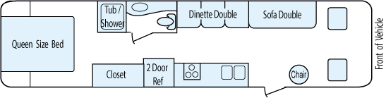 35' 1993 Fleetwood Bounder Cummins Floorplan