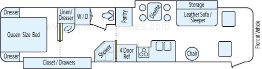 38' 2004 Alfa See-Ya 330hp Caterpillar w/2 Slides Floorplan
