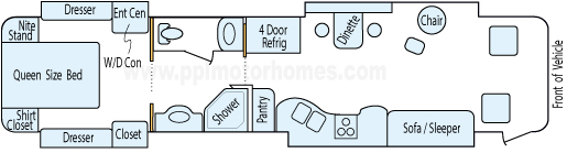 40' 2005 Holiday Rambler Scepter 400hp Cummins w/4 Slides Floorplan