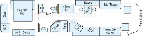 40' 2004 Monaco Windsor 400hp Cummins w/4 Slides Floorplan