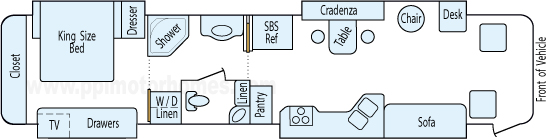 41' 2006 Monaco Beaver Monterey 400hp Caterpillar w/4 Slides Floorplan