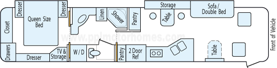 41' 2003 Holiday Rambler Imperial 400hp Cummins w/2 Slides Floorplan