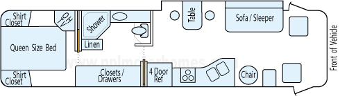 35' 1999 Tiffin Allegro Bus 300hp Cummins w/Slide Floorplan