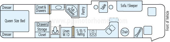 40' 1999 Newmar Mountain Aire 325hp Cummins w/Slide Floorplan