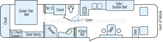 41' 2001 Safari Serengeti 350hp Cummins w/2 Slides Floorplan