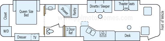 40' 2005 Newmar Northern Star 350hp Caterpillar w/4 Slides Floorplan