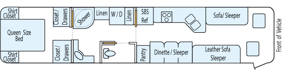 40' 1996 Hawkins 350hp Caterpillar Floorplan