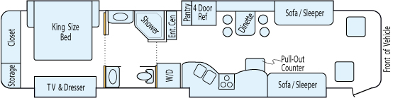 42' 2011 Newmar Dutch Star 400hp Cummins w/4 Slides Floorplan