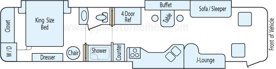 40' 2006 Itasca Ellipse 350hp Caterpillar w/3 Slides Floorplan