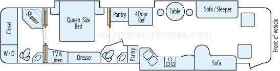 40' 2005 Beaver Santiam 400hp Caterpillar w/3 Slides Floorplan