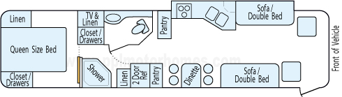 35' 1998 Georgie Boy Cruise Master 270hp Cummins w/Slide Floorplan