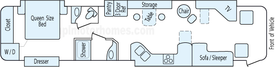 40' 2011 Winnebago Journey 380hp Cummins w/4 Slides Floorplan