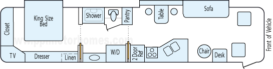 38' 2001 Newmar Dutch Star 330hp Cummins w/2 Slides Floorplan