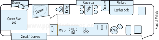40' 2006 Alfa See Ya 350hp Caterpillar w/3 Slides Floorplan