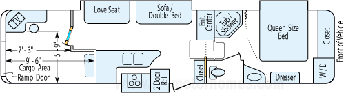 36' 2008 Keystone Montana Mountaineer w/3 Slides - Toy Hauler Floorplan