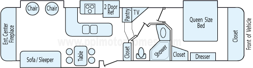 36' 2011 Keystone Outback Sydney w/4 Slides Floorplan