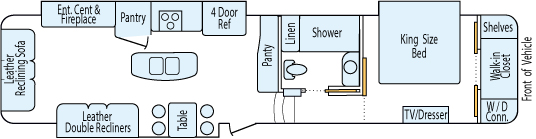 39' 2014 Grand Design Solitude w/3 Slides Floorplan