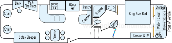 39' 2014 Prime Time Sanibel w/4 Slides Floorplan