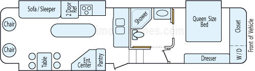 36' 2012 Heartland Bighorn w/3 Slides Floorplan