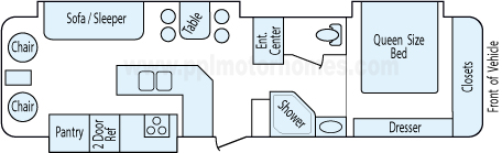 33' 2005 Keystone Montana w/3 Slides Floorplan