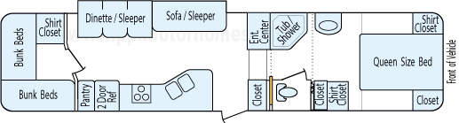 35' 2006 Fleetwood Prowler w/Slide - Bunk House Floorplan