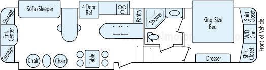 36' 2008 Keystone Challenger w/4 Slides Floorplan
