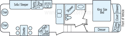 35' 2009 Keystone Everest w/3 Slides Floorplan