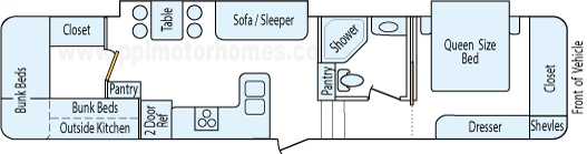 36' 2011 Palomino Sabre w/2 Slides - Bunk House Floorplan