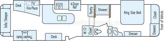 41' 2013 Heartland Landmark w/4 Slides Floorplan