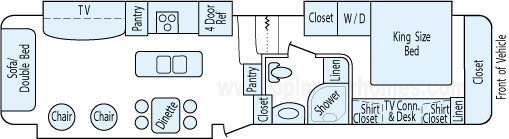 37' 2008 Doubletree Mobile Suites w/3 Slides Floorplan