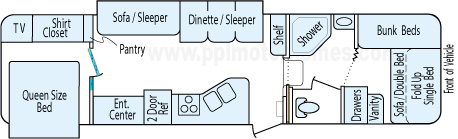 32' 2006 Forest River Wildcat w/2 Slides Floorplan