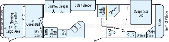 39' 2008 Heartland Cyclone w/2 Slides & Generator - Toy Hauler - Bunk House Floorplan