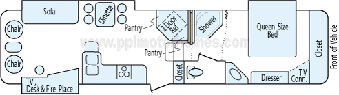35' 2008 Heartland Big Horn w/3 Slides Floorplan
